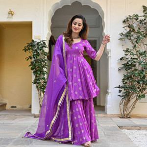 Palki Fashions Women Kurta Sharara Dupatta Set