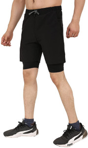 Kyk Solid Men Black Gym Shorts