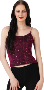 Lola Dola Party Embellished Women Pink Top