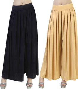 Fashion Bazaar Flared Women Gold Trousers