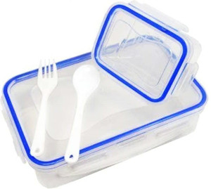 Pride kitchenware Lock & Pack 800Ml + 125Ml Plastic Lunch Tiffin Box for School and office 2 Containers Lunch Box