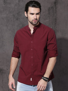 Roadster Men Solid Casual Maroon Shirt