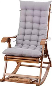 WELSOON Polyester Fibre Chair Pad Pack of 1 Solid