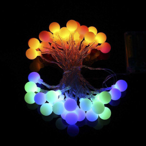Wonder World 70 LEDs 4.57 m White Flickering, Color Changing Ball Rice ...