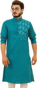 Tibra Collection Men Embroidered Straight Kurta
