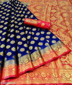 Morpich Fashion Self Design Banarasi Nylon Saree