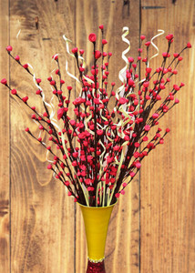 fab n Style White Filler Grass With Red Rose, Orchids Artificial Flower