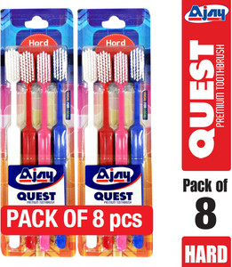 Ajay Quest Offer Pack of 8 Pcs (Hard) Hard Toothbrush
