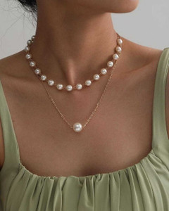 ReNi Enterprise Pearl Gold-plated Plated Brass Necklace