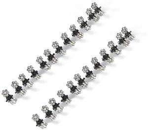 Myra Collection 24 Pcs Small Crystal Flowers Metal Hair Claws Mini Hair Clips Baby Hairpins Hair Clip