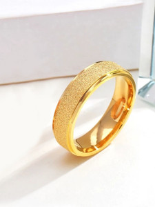 YELLOW CHIMES Trendy Western Style Band Titanium Collection Stardust Gold For Men And Boys Stainless Steel Titanium Plated Ring