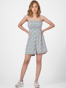 ONLY Women Fit and Flare Yellow Mini/Short Dress