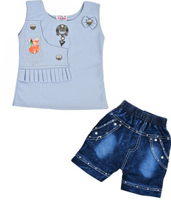 AWA KIDS FASHION Girls Party(Festive) Top Jeans