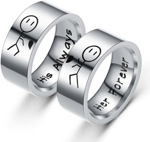 Jewelgenics Unisex His Always Her Forever Couple Promise Ring for