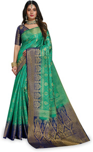 Shopya Self Design, Woven Kanjivaram Pure Silk, Art Silk Saree