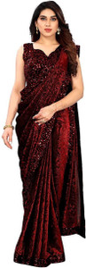 KRISHNA Self Design Bollywood Lycra Blend Saree