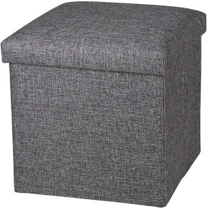 MOHAK Cube Shape Sitting Stool with Storage Box Living Fold able Storage Bins Stool
