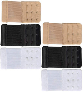 Wooger Women Bra Premium 3 Hook 3 Eye Extender (Multicolor Pack Of 6 ) Hook Extender