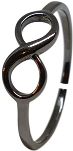 Aadikart Valentine Infinity Ring Best Friend Gift Endless Love Symbol Fashion Alloy Black Silver Plated Ring