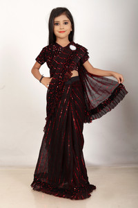 Shrithi Fashion Fab Embellished Bollywood Supernet Saree