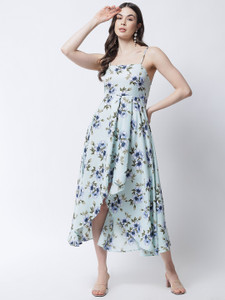Emeros Women High Low Light Blue Midi/Calf Length Dress