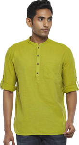 Indus Route by Pantaloons Men Solid Straight Kurta