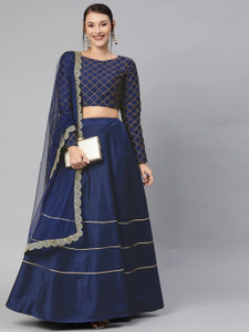VADANYA Embroidered Semi Stitched Lehenga & Crop Top