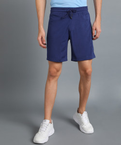 Adrenex Solid Men Blue Sports Shorts