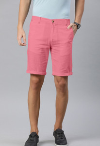COTTON CLIMATE Solid Men Pink Chino Shorts