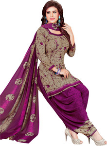 PINK WISH Crepe Printed Salwar Suit Material