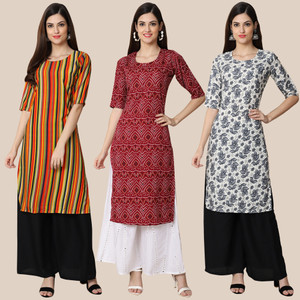 1 Stop Fashion Women Printed Straight Kurta