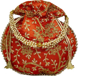 PREESA SILK-ORANGE Potli