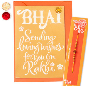 ARCHIES Designer rakhi_rc_card_019 Assorted Rakhi, Chawal Roli Pack, Greeting Card  Set