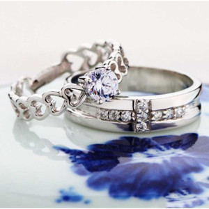 Karishma Kreations Adjustable Couple Rings Combo for Lovers Crystal Combine make 1 Hearts Love Birds Crown Engraved 'King Queen'' American diamond Valentine Gifts Adjustable Love Stylish Combo 925 Sterling Silver 2PCS Her King His Queen Couple ring Heart shape & forever love Promise Ring lover Stainless Steel combo finger rings Silver couple girls set combo Boys Rhodium Finger Ring only Valentine gift Smart Fashion Jewellery Collection propose i love you Lovers adjustable couple rings for lovers for girls women girlfriend boyfriend Brass, Stainless Steel, Copper, Metal Cubic Zirconia, Diamond, Zircon Rhodium, Silver, Titanium, Gold, Platinum Plated Ring Set
