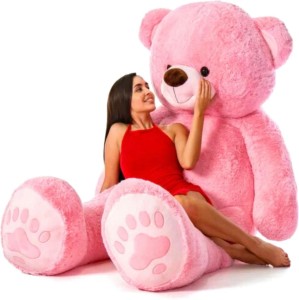 vtb retail stuffed toys 4 feet pink teddy bear / high quality / love teddy For girls valentine & Anniversary gift / cute and soft teddy bear -122 cm (Pink)  - 48 inch