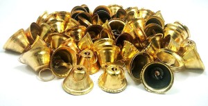 Just Flowers Golden Metal Bells Used for Hobby Crafts and Decorative Product Making 1.5 cm Ornamental Bells Pack of 30