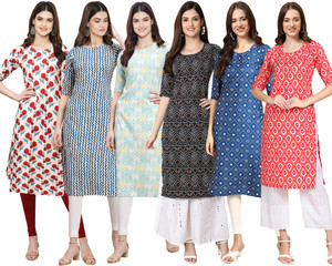 EthnicBasket Women Printed Straight Kurta