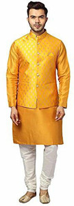Uri and MacKenzie Men Kurta Churidar Ethnic Jacket Set