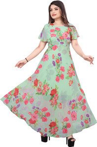 LEZLY Women Maxi Multicolor Full Length Dress