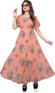 LEZLY Women Maxi Multicolor Full Length Dress