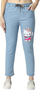 Westoin Jogger Fit Girls Light Blue Jeans