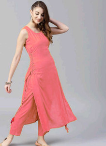 Mahima Creations Women Solid Straight Kurta