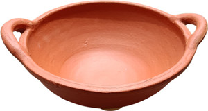 CPV CRAFTS तमिलनाडु ट्रेडिशनल हैंडमेड क्ले कड़ाई 2.5 ltrs कढ़ाही 12 cm