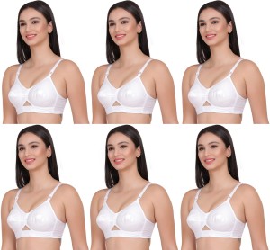 KOISA women cotton bra combo pack of 6 b cup bra 32b Women T-Shirt Non Padded Bra