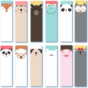RINKON Bookmarks For Book Lovers Set Of 12 Pcs Designed Animals Theme Printed Quotes Bookmark Bookmark