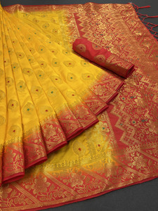 Shopya Woven Banarasi Pure Silk, Cotton Silk Saree