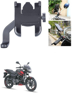 Qiisx Mirror Fitting Metal Mobile Holder For Bajaj Pulsar 150 Bike Mobile Holder