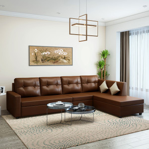 Bharat Lifestyle Nano L shape Leatherette 6 Seater  Sofa