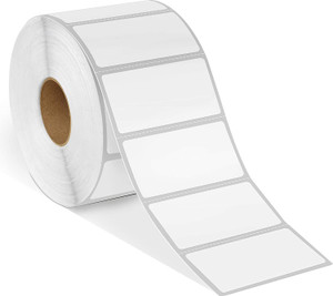LRS 50x25 Direct Thermal Barcode Label Sticker - 2 x 1 inches - 50mm x 25mm - 1000 Labels Per Roll - White Self Adhesive Sticker for Barcoding Paper Label