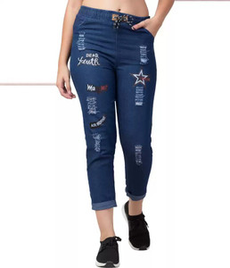 Westoin Jogger Fit Girls Dark Blue Jeans